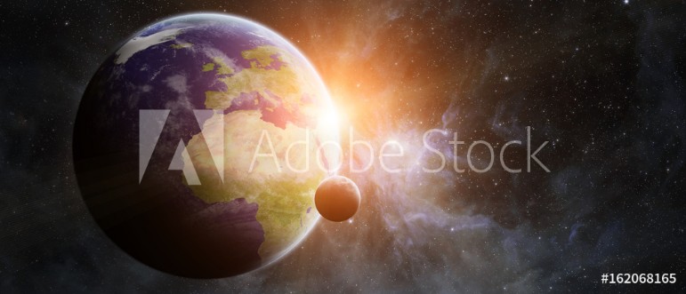 Picture of Planet Earth in space 3D rendering elements of this image furnished by NASA